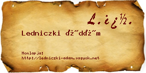 Ledniczki Ádám névjegykártya